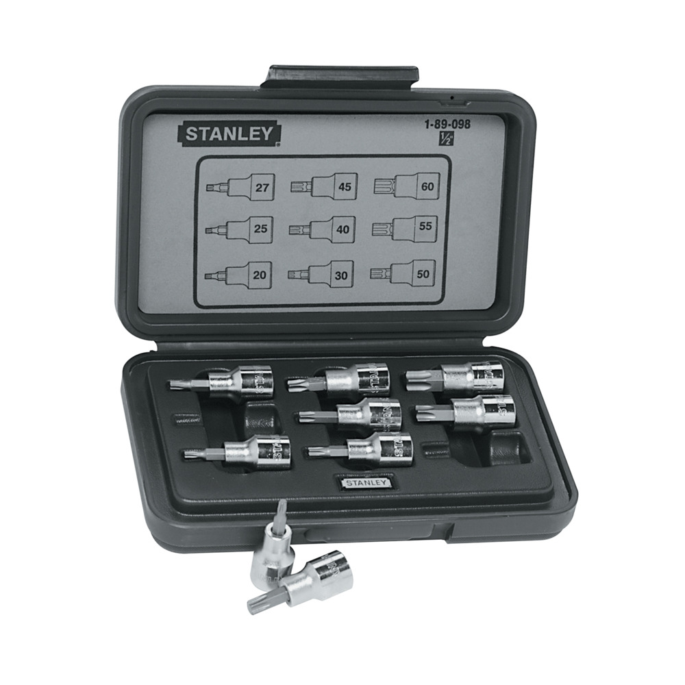 Juego Dados Punta Torx Mando 1/2" 9 Piezas Stanley 89-098
