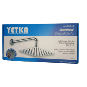 Ducha Para Calefón Cuadrada Yetka 20cm