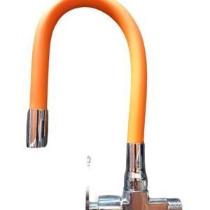 Llave Flexible Para Pared Naranja