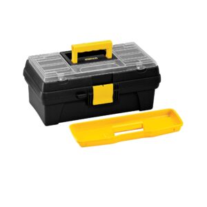 Caja Para Herramientas 14" con Tapa Organizadora Negra