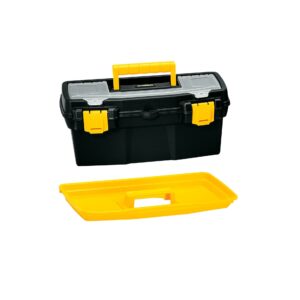 Caja Para Herramientas 16" con Tapa Organizadora Negra