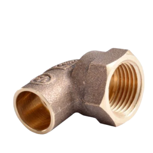 Codo de Bronce 90° Soldable Y Roscable Hembra de 1/2"