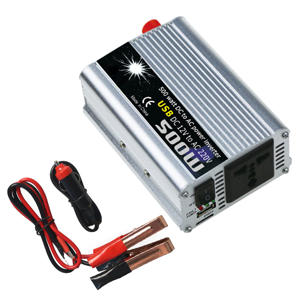 Inversor de Corriente de 12V a 110V - 500W Económico
