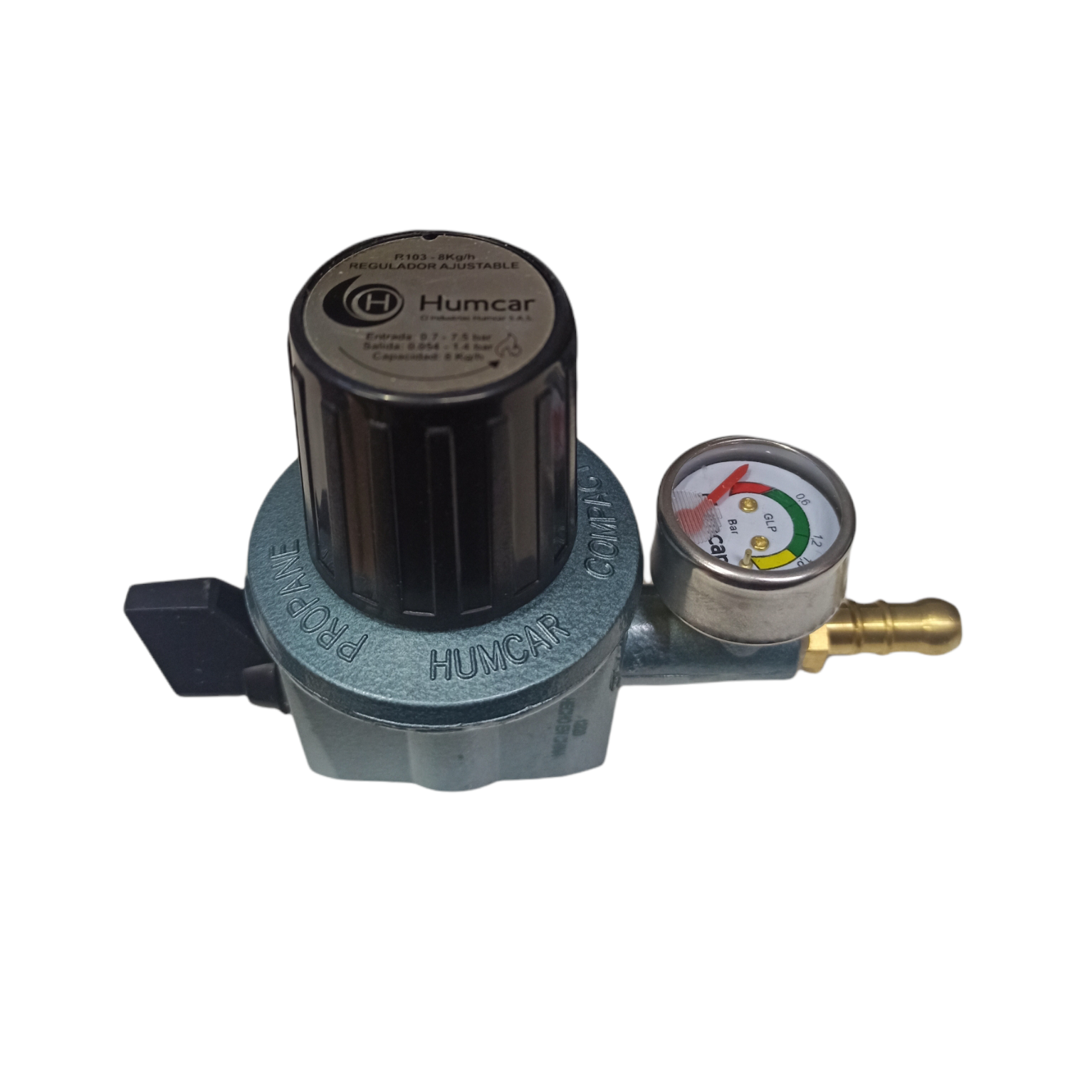 Válvula De Gas Industrial Regulable Con Gasómetro Humcar 4-8kg/h