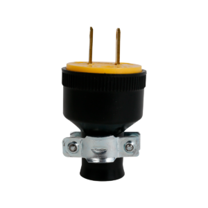 Enchufe de Caucho con Abrazadera 110V 2P / Negro / Económico
