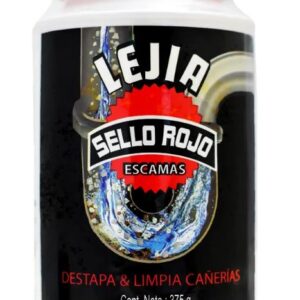 Lejia Sello Rojo / Destapador Cañerias / Escamas / 375g