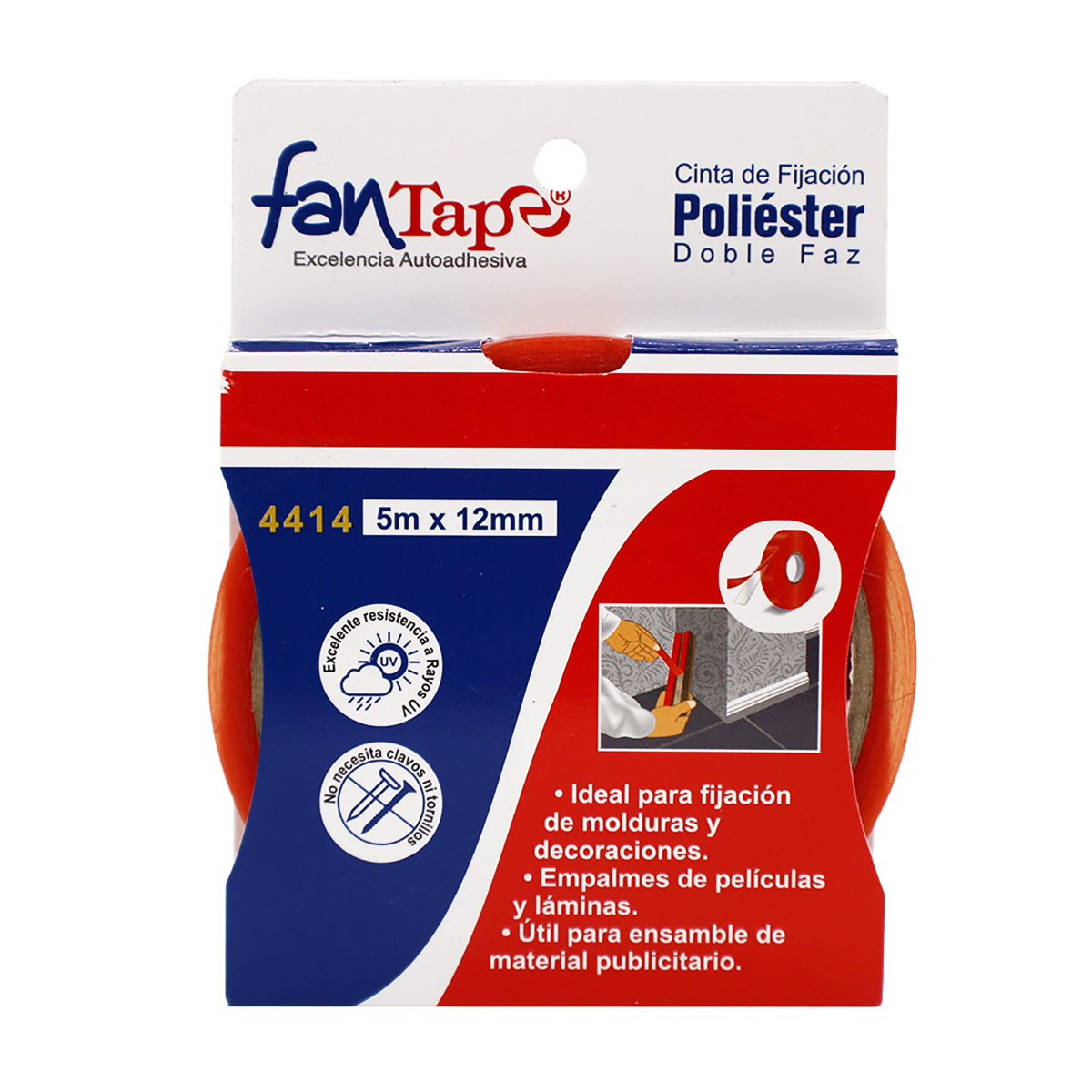 Cinta Doble Faz de Poliéster / Fantape / 12mm x 5m