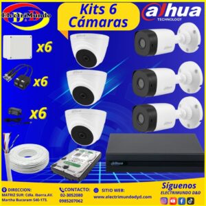 KIT DE 6 CÁMARAS DAHUA 1080P