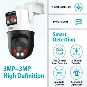 CAMARA PT DAHUA WIFI EXTERIOR LENTE DUAL SDL 3+3 / DH-P3D-3F-PV